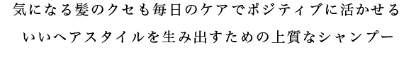 気になる髪のクセも毎日のケアでポジティブに生かせる いいヘアスタイルを生み出すための上質なシャンプー